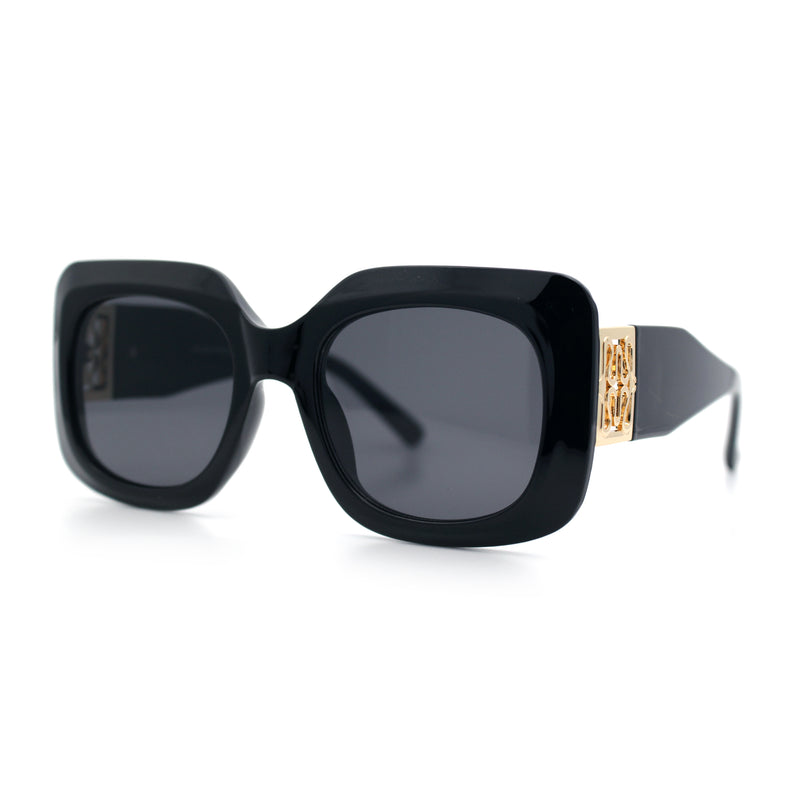 Womens Mod Thick Plastic Rectangle Designer Fashion Butterfly Sunglasses
