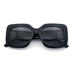 Womens Mod Thick Plastic Rectangle Designer Fashion Butterfly Sunglasses