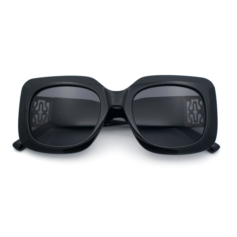 Womens Mod Thick Plastic Rectangle Designer Fashion Butterfly Sunglasses