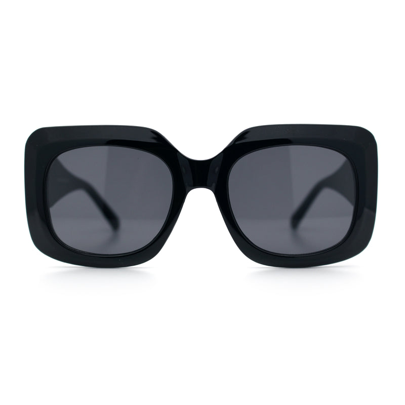 Womens Mod Thick Plastic Rectangle Designer Fashion Butterfly Sunglasses