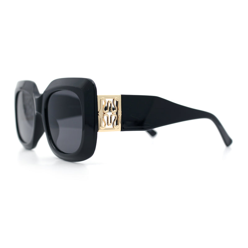 Womens Mod Thick Plastic Rectangle Designer Fashion Butterfly Sunglasses