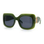 Womens Mod Thick Plastic Rectangle Designer Fashion Butterfly Sunglasses