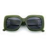 Womens Mod Thick Plastic Rectangle Designer Fashion Butterfly Sunglasses