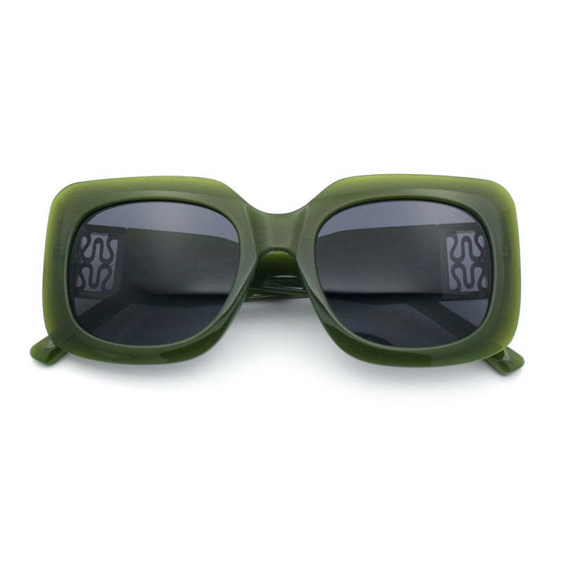 Womens Mod Thick Plastic Rectangle Designer Fashion Butterfly Sunglasses