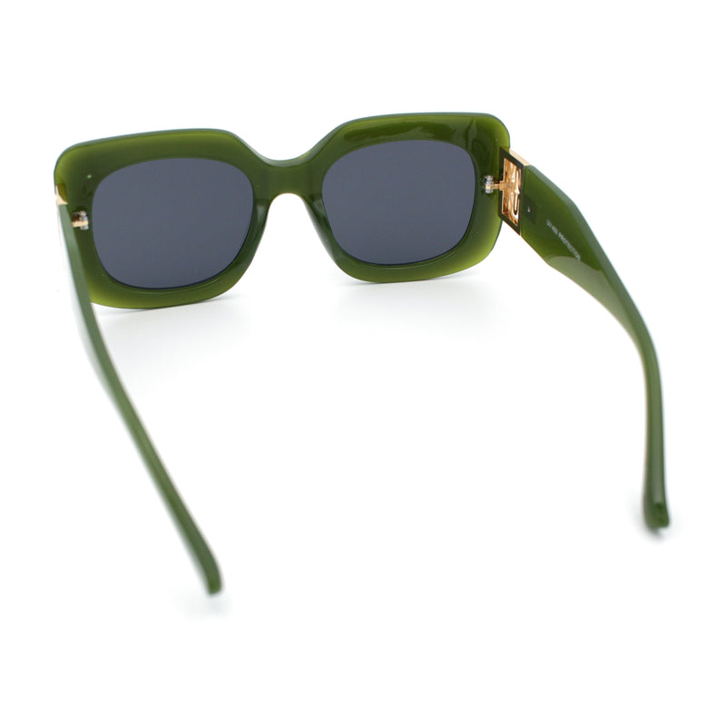 Womens Mod Thick Plastic Rectangle Designer Fashion Butterfly Sunglasses