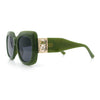 Womens Mod Thick Plastic Rectangle Designer Fashion Butterfly Sunglasses