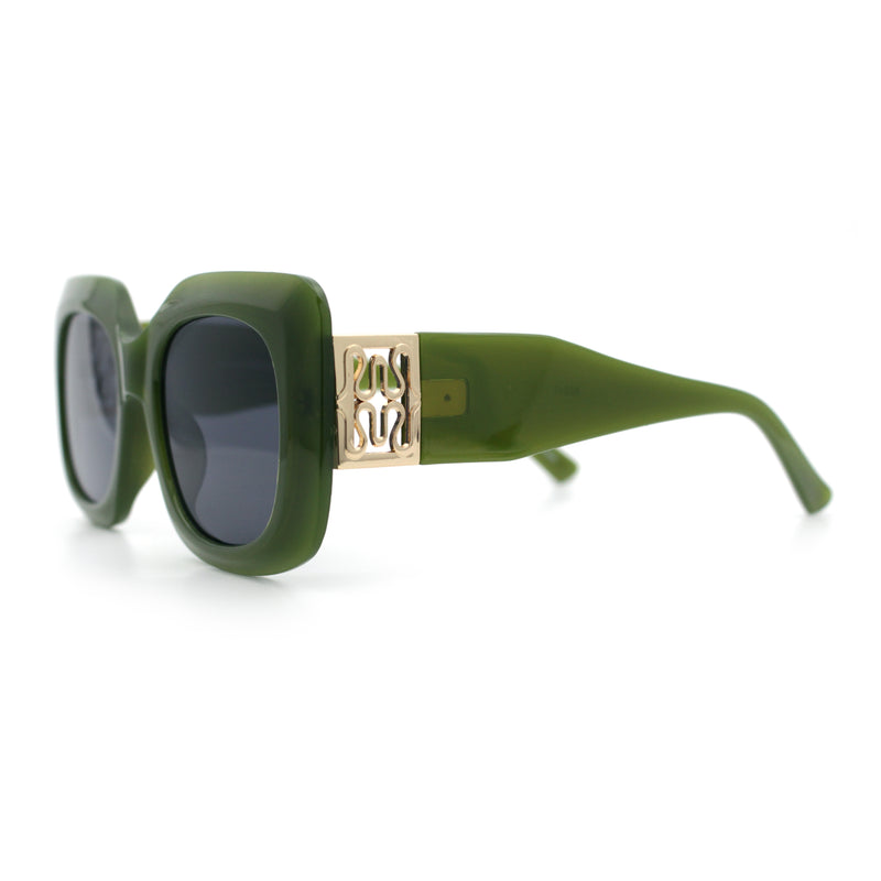 Womens Mod Thick Plastic Rectangle Designer Fashion Butterfly Sunglasses