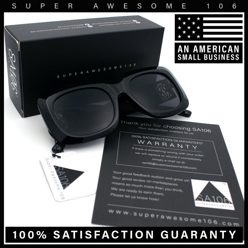 Womens Mod Thick Plastic Rectangle Designer Fashion Butterfly Sunglasses