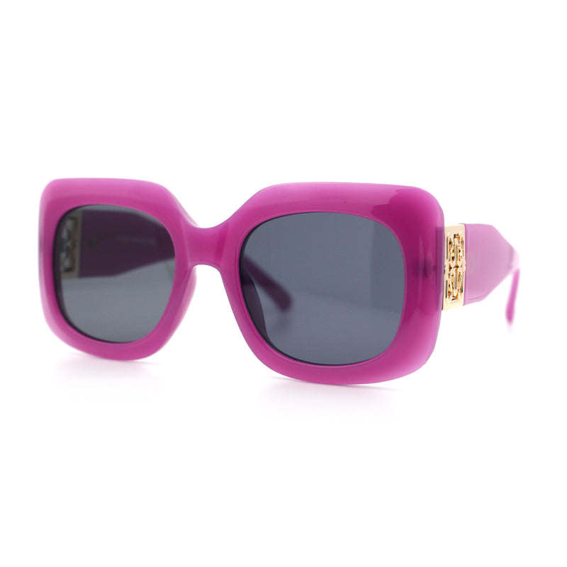 Womens Mod Thick Plastic Rectangle Designer Fashion Butterfly Sunglasses