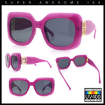 Womens Mod Thick Plastic Rectangle Designer Fashion Butterfly Sunglasses