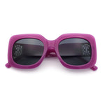 Womens Mod Thick Plastic Rectangle Designer Fashion Butterfly Sunglasses