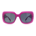 Womens Mod Thick Plastic Rectangle Designer Fashion Butterfly Sunglasses