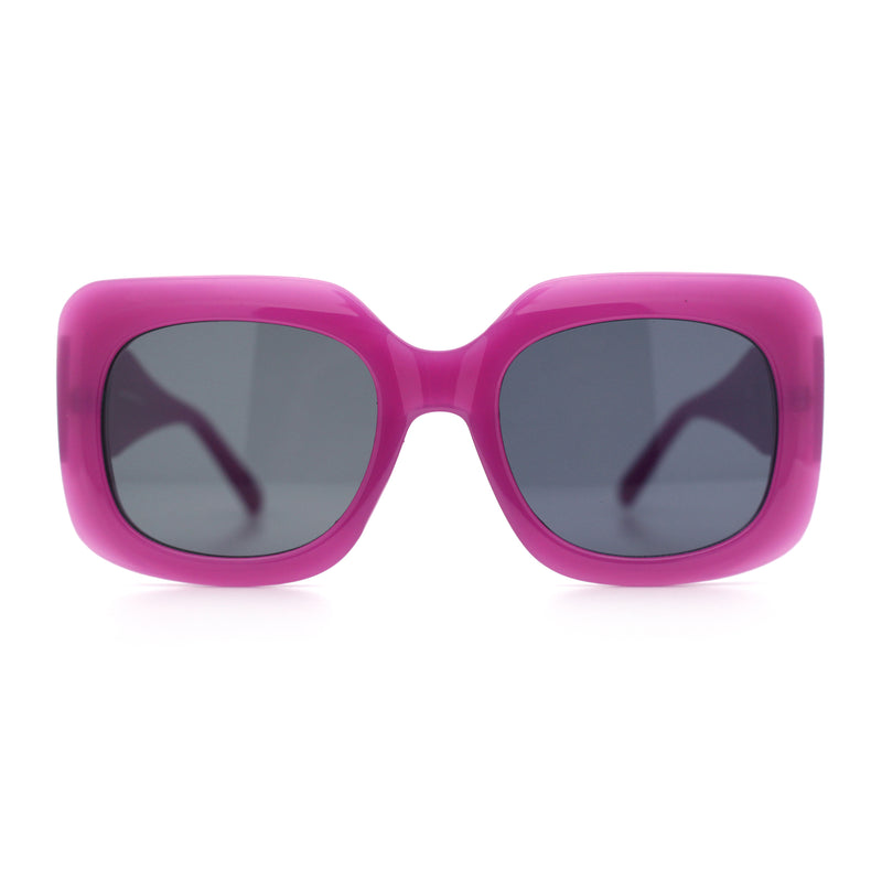 Womens Mod Thick Plastic Rectangle Designer Fashion Butterfly Sunglasses