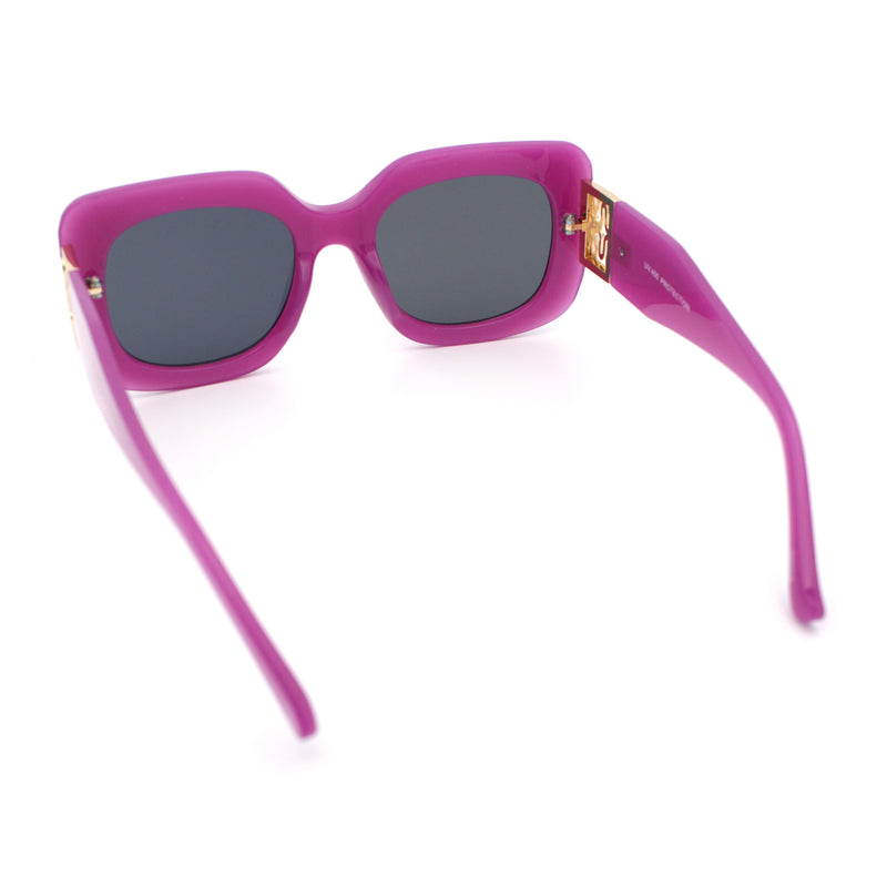 Womens Mod Thick Plastic Rectangle Designer Fashion Butterfly Sunglasses