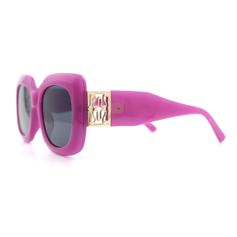 Womens Mod Thick Plastic Rectangle Designer Fashion Butterfly Sunglasses