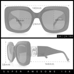 Womens Mod Thick Plastic Rectangle Designer Fashion Butterfly Sunglasses
