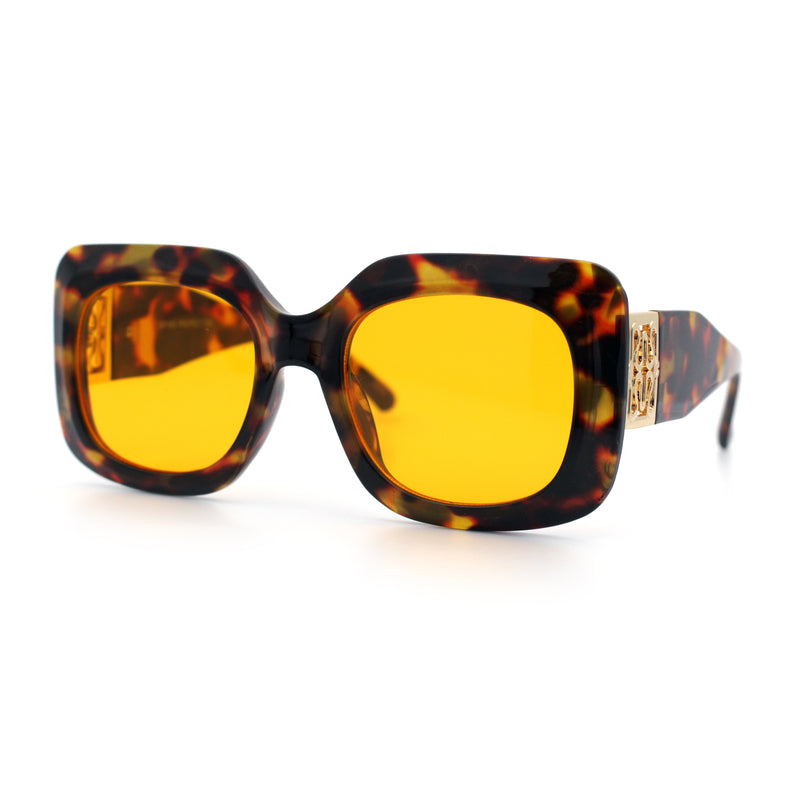Womens Mod Thick Plastic Rectangle Designer Fashion Butterfly Sunglasses