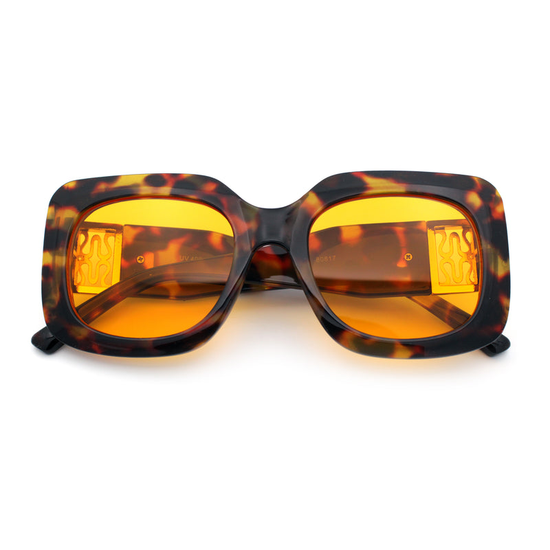 Womens Mod Thick Plastic Rectangle Designer Fashion Butterfly Sunglasses