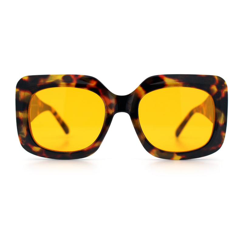 Womens Mod Thick Plastic Rectangle Designer Fashion Butterfly Sunglasses
