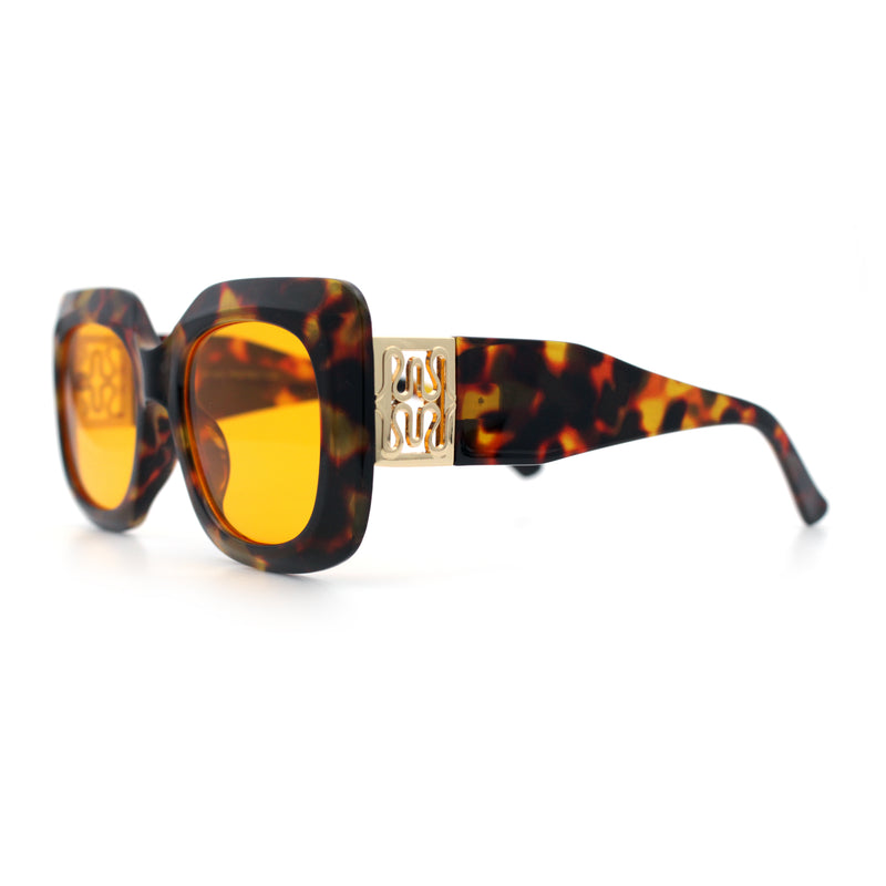 Womens Mod Thick Plastic Rectangle Designer Fashion Butterfly Sunglasses