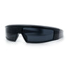 80s Robotic Sci-fi Futurism Narrow Rectangle Wrap Around Plastic Sunglasses