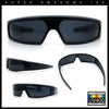 80s Robotic Sci-fi Futurism Narrow Rectangle Wrap Around Plastic Sunglasses