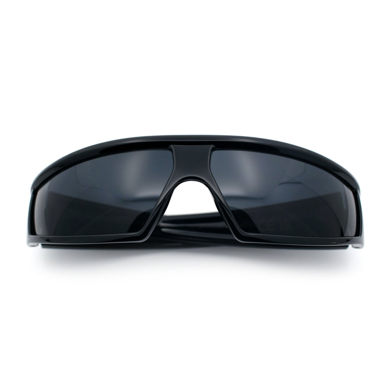 80s Robotic Sci-fi Futurism Narrow Rectangle Wrap Around Plastic Sunglasses
