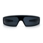 80s Robotic Sci-fi Futurism Narrow Rectangle Wrap Around Plastic Sunglasses