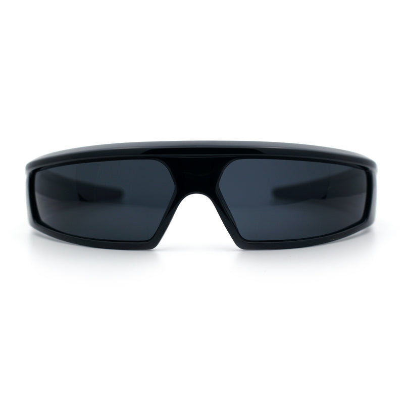 80s Robotic Sci-fi Futurism Narrow Rectangle Wrap Around Plastic Sunglasses