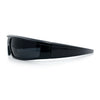 80s Robotic Sci-fi Futurism Narrow Rectangle Wrap Around Plastic Sunglasses