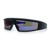 80s Robotic Sci-fi Futurism Narrow Rectangle Wrap Around Plastic Sunglasses