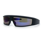 80s Robotic Sci-fi Futurism Narrow Rectangle Wrap Around Plastic Sunglasses