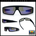 80s Robotic Sci-fi Futurism Narrow Rectangle Wrap Around Plastic Sunglasses