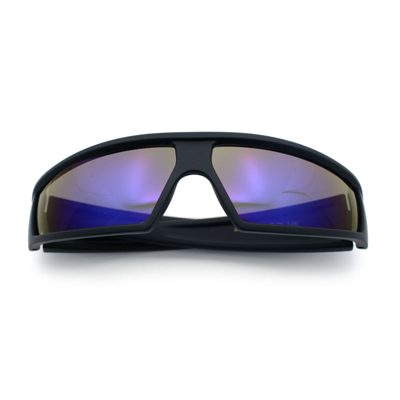 80s Robotic Sci-fi Futurism Narrow Rectangle Wrap Around Plastic Sunglasses