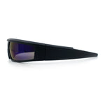 80s Robotic Sci-fi Futurism Narrow Rectangle Wrap Around Plastic Sunglasses