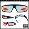 80s Robotic Sci-fi Futurism Narrow Rectangle Wrap Around Plastic Sunglasses