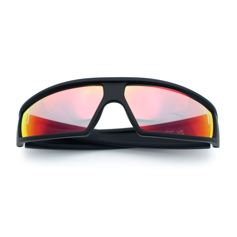 80s Robotic Sci-fi Futurism Narrow Rectangle Wrap Around Plastic Sunglasses