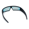 80s Robotic Sci-fi Futurism Narrow Rectangle Wrap Around Plastic Sunglasses