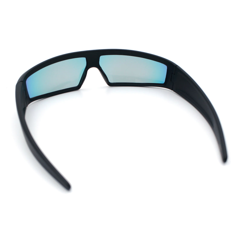80s Robotic Sci-fi Futurism Narrow Rectangle Wrap Around Plastic Sunglasses
