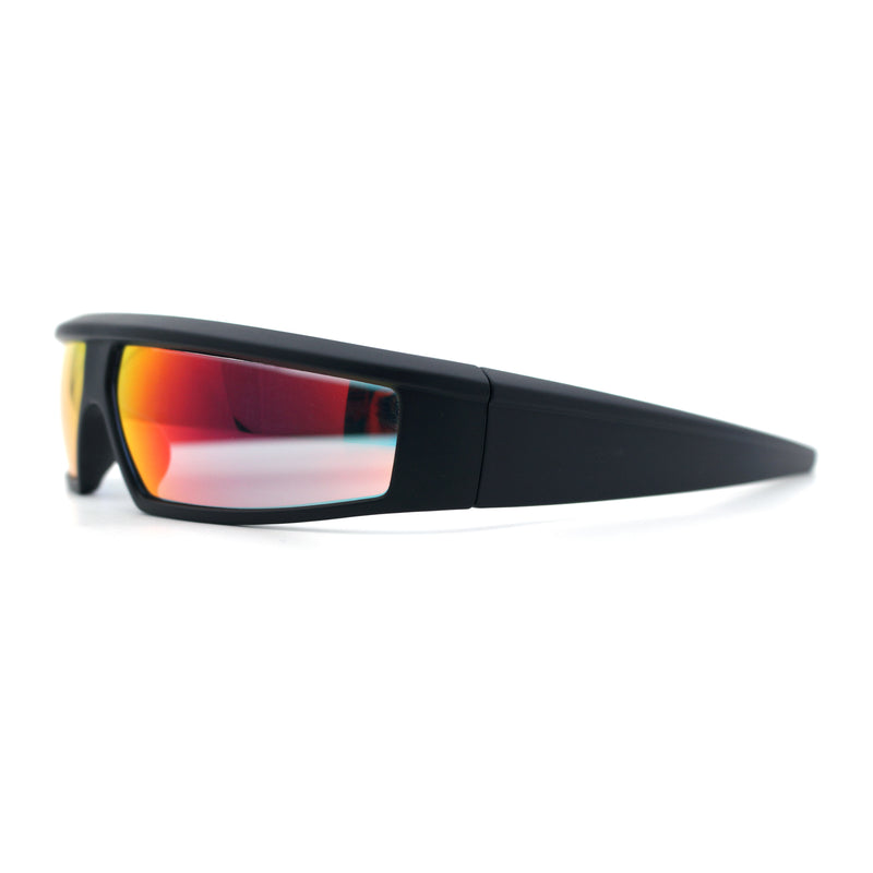 80s Robotic Sci-fi Futurism Narrow Rectangle Wrap Around Plastic Sunglasses