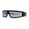 80s Robotic Sci-fi Futurism Narrow Rectangle Wrap Around Plastic Sunglasses
