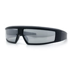 80s Robotic Sci-fi Futurism Narrow Rectangle Wrap Around Plastic Sunglasses