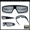 80s Robotic Sci-fi Futurism Narrow Rectangle Wrap Around Plastic Sunglasses
