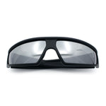 80s Robotic Sci-fi Futurism Narrow Rectangle Wrap Around Plastic Sunglasses