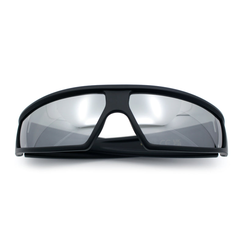 80s Robotic Sci-fi Futurism Narrow Rectangle Wrap Around Plastic Sunglasses