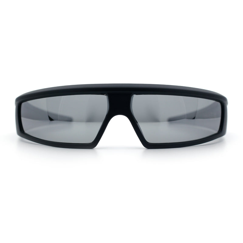 80s Robotic Sci-fi Futurism Narrow Rectangle Wrap Around Plastic Sunglasses