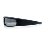 80s Robotic Sci-fi Futurism Narrow Rectangle Wrap Around Plastic Sunglasses