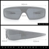 80s Robotic Sci-fi Futurism Narrow Rectangle Wrap Around Plastic Sunglasses