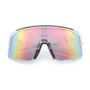Color Mirror Lens Oversized Half Rim Sport Rectangle Monoblock Shield Plastic Sunglasses