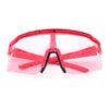 Color Mirror Lens Oversized Half Rim Sport Rectangle Monoblock Shield Plastic Sunglasses